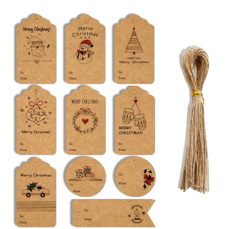 2 Packs 50pcs/set Christmas Kraft Paper Tags Gift Wrapping Paper Labels, Series 1, Series 2, Series 3, Series 4, Series 5, Series 6, Series 7, Series 8, Series 9, Series 10, Series 11, Series 12, Series 13, Series 14