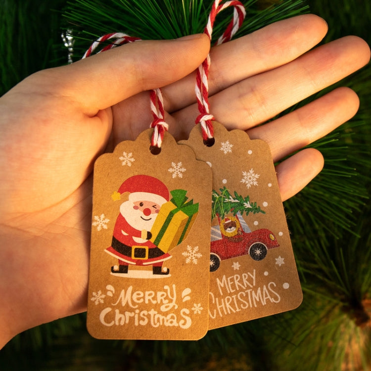 2 Packs 50pcs/set Christmas Kraft Paper Tags Gift Wrapping Paper Labels, Series 1, Series 2, Series 3, Series 4, Series 5, Series 6, Series 7, Series 8, Series 9, Series 10, Series 11, Series 12, Series 13, Series 14