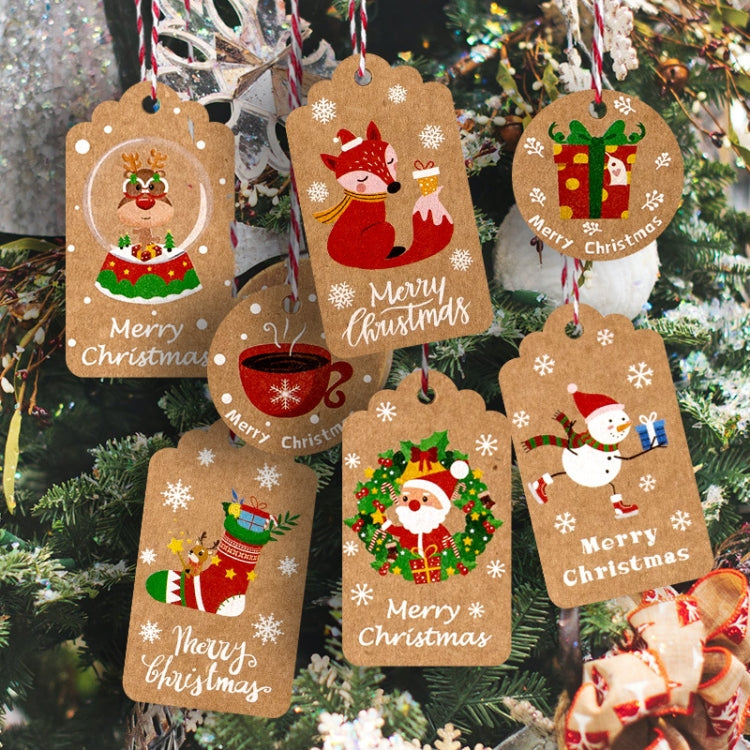 2 Packs 50pcs/set Christmas Kraft Paper Tags Gift Wrapping Paper Labels, Series 1, Series 2, Series 3, Series 4, Series 5, Series 6, Series 7, Series 8, Series 9, Series 10, Series 11, Series 12, Series 13, Series 14
