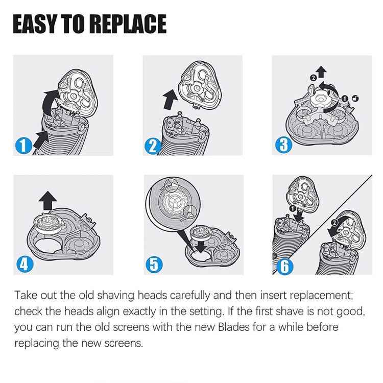 For Philips HQ8/HQ7180/HQ7140/HQ6090/HQ6075/PT860/870 Dual Shavers Blade