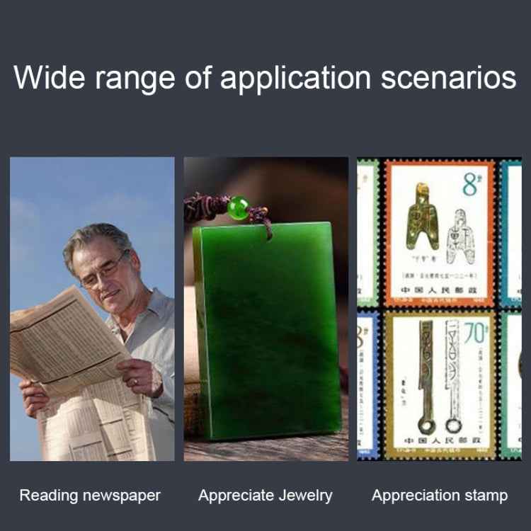 MG9889 30X-60X Mini Dual-Lens Craft Appreciation Magnifying Glass with LED Light