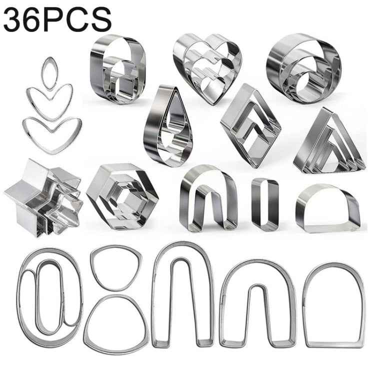 36 In 1 Stainless Steel Polymer Clay Earring Cutters Baking Mould