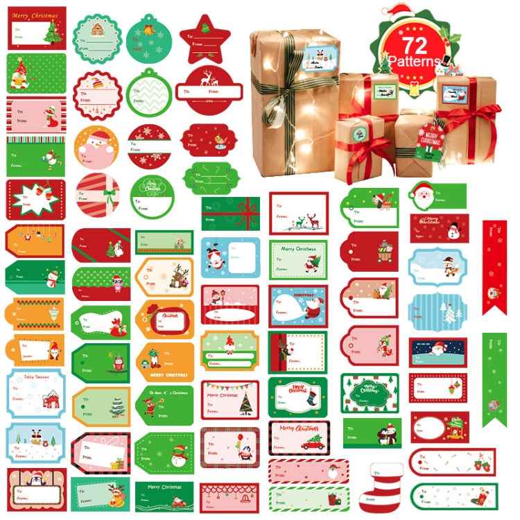 1set 72pcs/set Christmas Stickers Gift Bag Packaging Box Closure Stickers