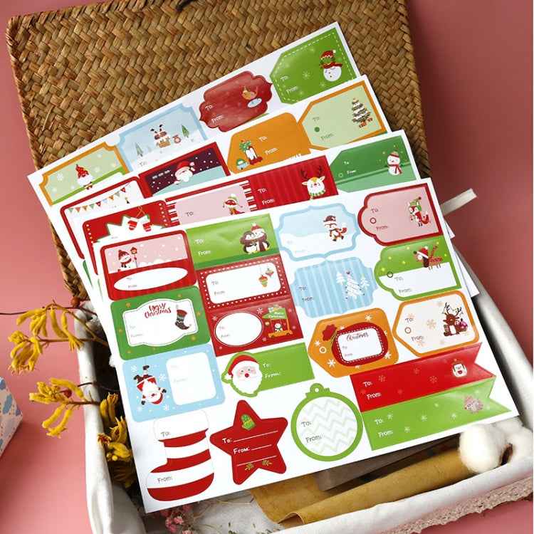 1set 72pcs/set Christmas Stickers Gift Bag Packaging Box Closure Stickers
