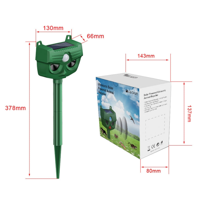 RC-543 Outdoor Solar Dog Repellent Infrared Ultrasonic Animal Bird Repellers, RC-543