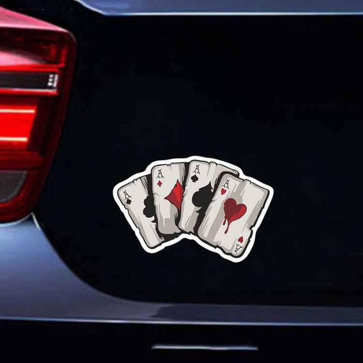 10 PCS Colourful Spray-painted Reflective Playing Card Sticker