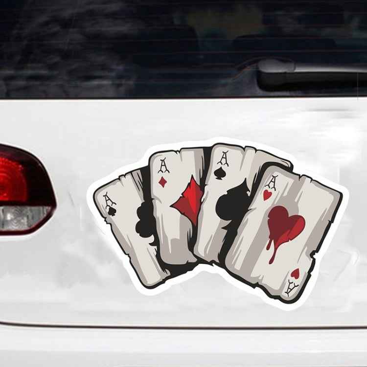 10 PCS Colourful Spray-painted Reflective Playing Card Sticker
