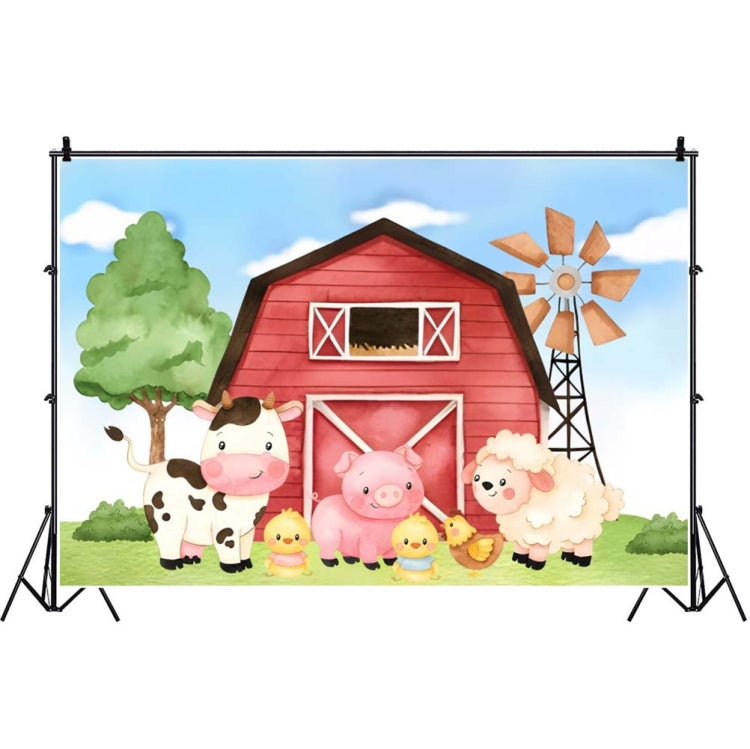 1.5m X 1m Cartoon Farm Animals Photography Backdrop Birthday Party Background Decoration
