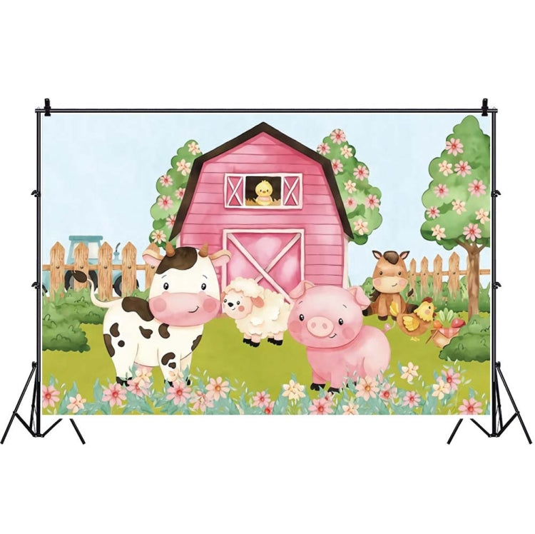 1.5m X 1m Cartoon Farm Animals Photography Backdrop Birthday Party Background Decoration