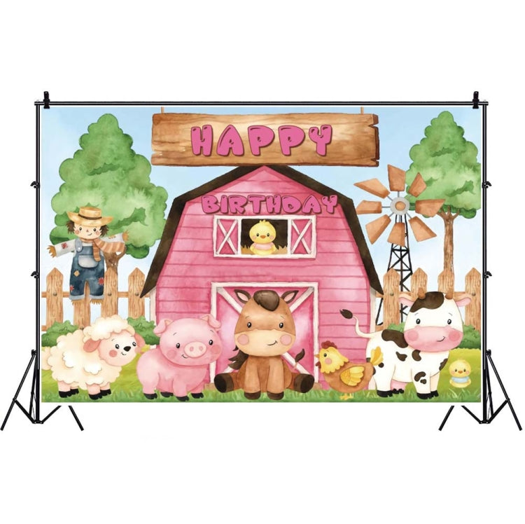 1.5m X 1m Cartoon Farm Animals Photography Backdrop Birthday Party Background Decoration