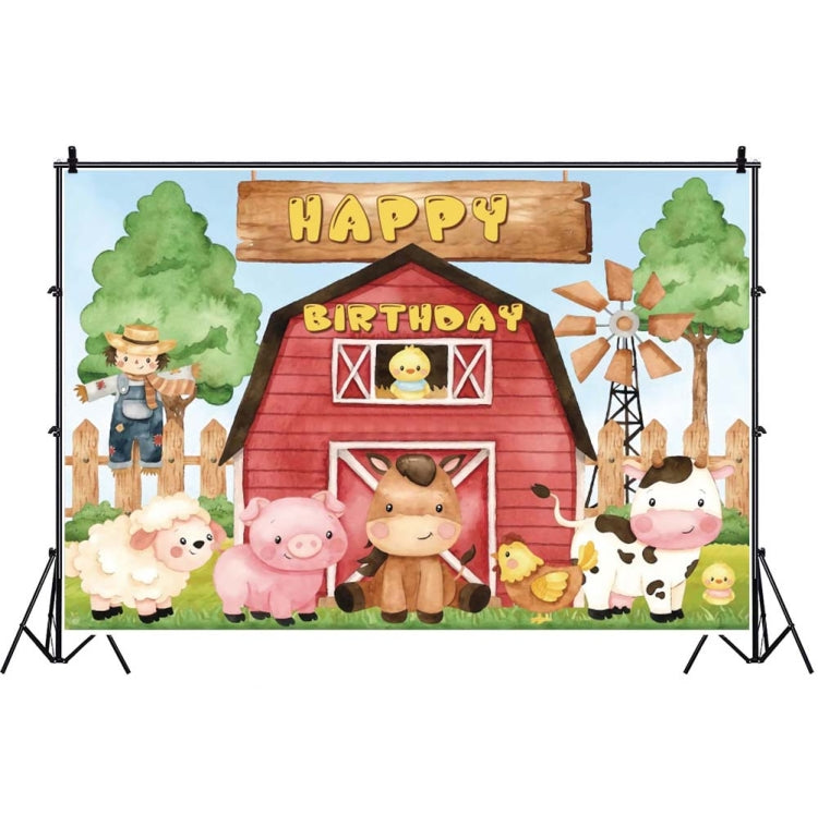 1.5m X 1m Cartoon Farm Animals Photography Backdrop Birthday Party Background Decoration