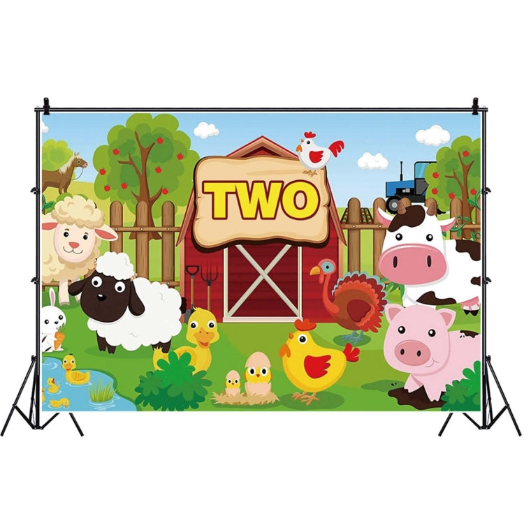 1.5m X 1m Cartoon Farm Animals Photography Backdrop Birthday Party Background Decoration