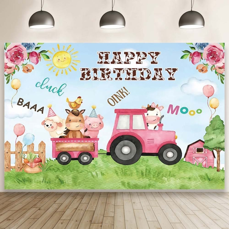 1.5m X 1m Cartoon Farm Animals Photography Backdrop Birthday Party Background Decoration