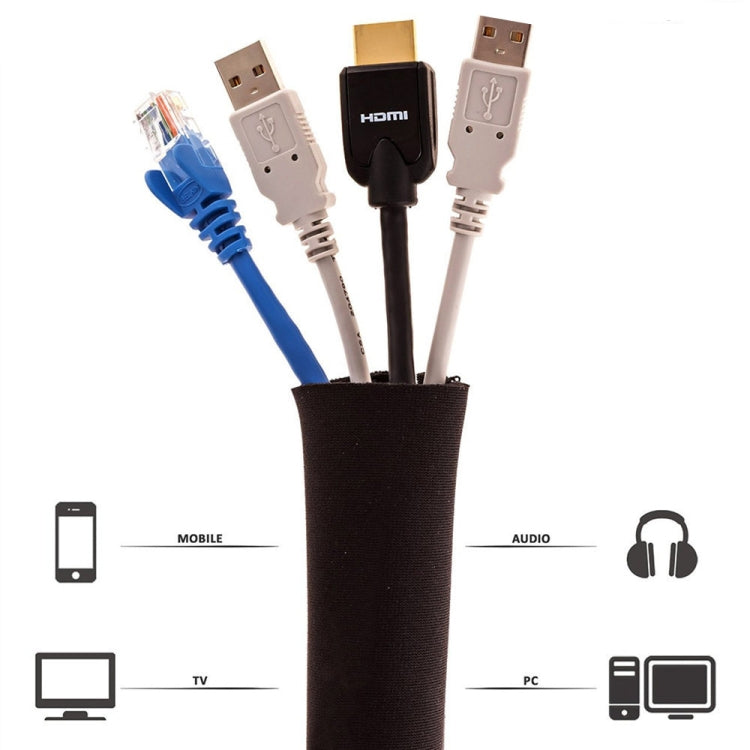 3 In 1 0.5m Kit Cord Management Organizer Kit Cable Sleeve With Zipper Cable Clip, 5 In 1, 3 In 1 0.5m Kit, 4pcs Zipper Ties, 3 In 1 5m Kit
