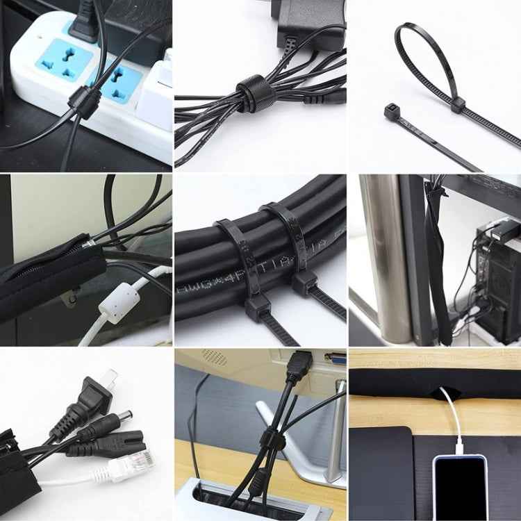 3 In 1 0.5m Kit  Cord Management Organizer Kit Cable Sleeve With Zipper Cable Clip