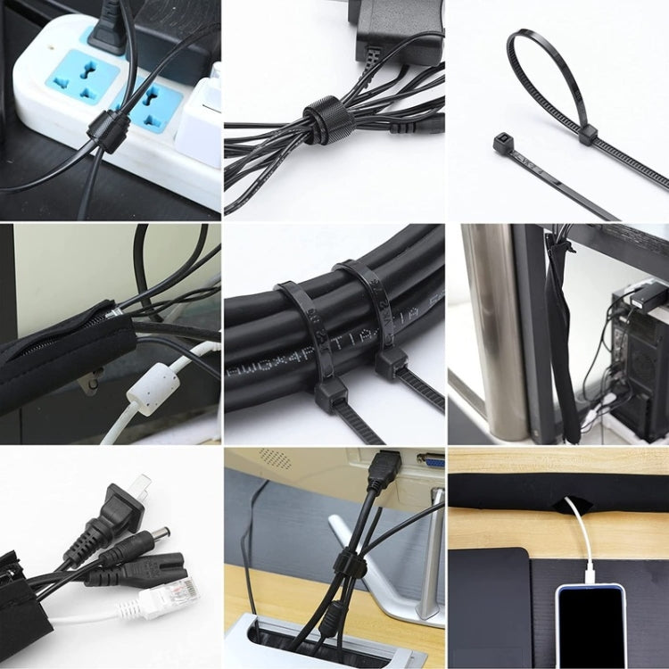 3 In 1 0.5m Kit Cord Management Organizer Kit Cable Sleeve With Zipper Cable Clip, 5 In 1, 3 In 1 0.5m Kit, 4pcs Zipper Ties, 3 In 1 5m Kit