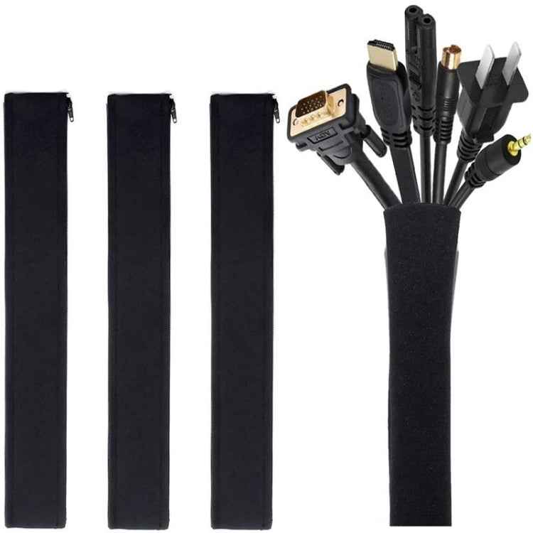 3 In 1 0.5m Kit  Cord Management Organizer Kit Cable Sleeve With Zipper Cable Clip