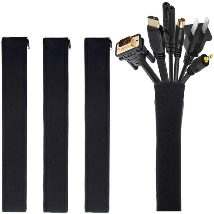 3 In 1 0.5m Kit Cord Management Organizer Kit Cable Sleeve With Zipper Cable Clip, 5 In 1, 3 In 1 0.5m Kit, 4pcs Zipper Ties, 3 In 1 5m Kit