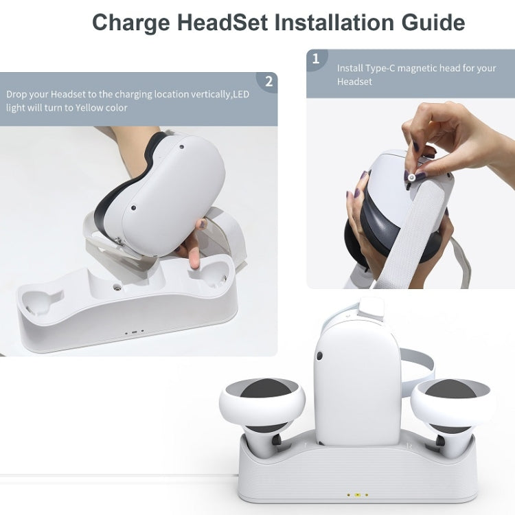 JYS OC003 For Meta Quest VR Glasses Grip Magnetic Base Charger