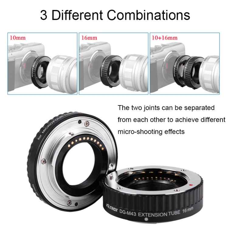 For Panasonic/Olympus VILTROX DG-M43 Camera Automatic Close-Up Ring Macro Ring Set