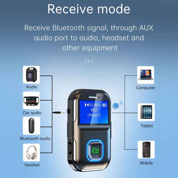 BR11 With Screen Bluetooth Audio Receiver MP3 Player