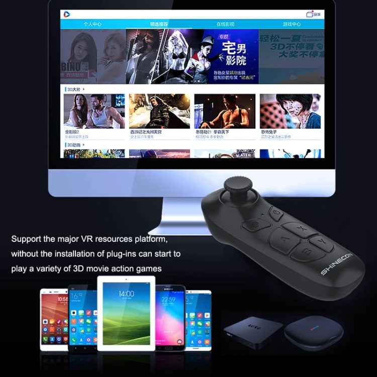 VR SHINECON SC-B03 VR Game Wireless Bluetooth Remote Control Handle Selfie Stick Remote Control Video Playback