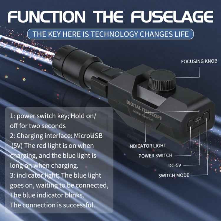 W007 WIFI Digital Telescope 70X Wireless Motion Detection Monitor Monocular With Metal Tripod