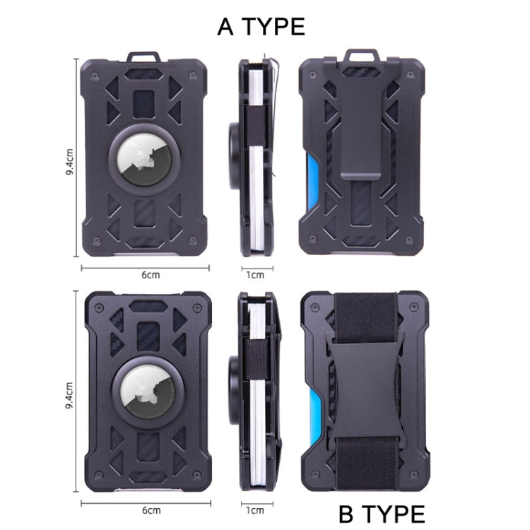 For AirTag 2nd Gen / AirTag 1st Gen Card Holder Metal Anti-Theft RFID Wallet, ak-4 A Black, ak-4 A Blue, ak-4 A Silver, ak-4 A Gray, ak-4 B Black, ak-4 B Silver, ak-4 B Blue, ak-4 B Gray