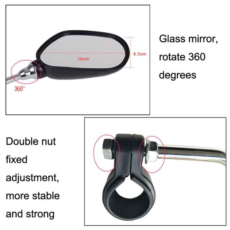 2pcs /Pair Bicycle Rearview Mirror Riding Mountain Car Reflector Bicycle Reversing Mirror