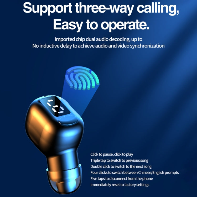 M5 Digital Display Bluetooth Headset Mini In-ear Invisible Headphones, M5 Black, M5 White, M5 Skin Color, M5 Pink, M5 Green