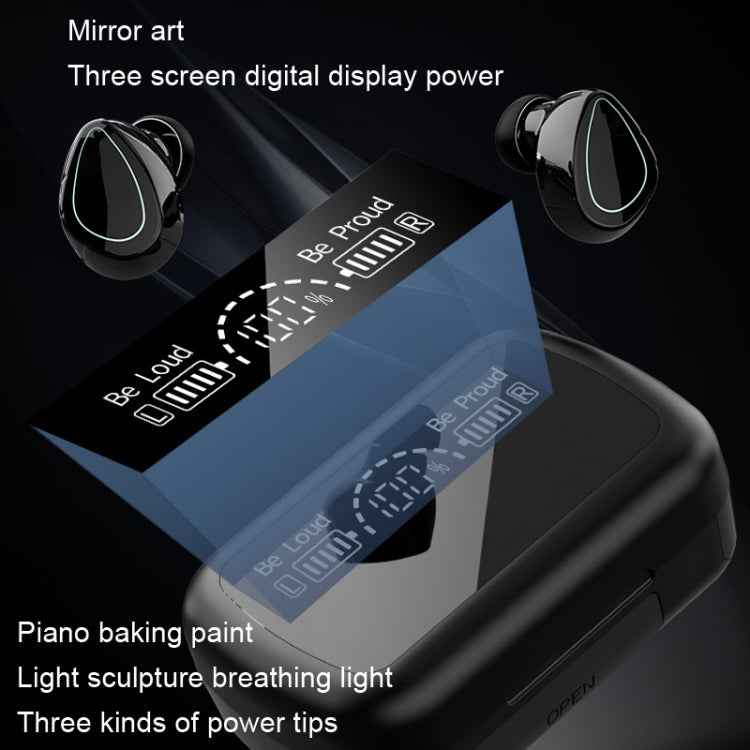 SKY10 Charging Bin Stereo Digital Display Mini Invisible Bluetooth Headset