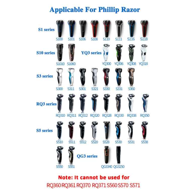 2pcs A00390 4.3V Shaver Adapter Charger for PHILIPS RQ310 RQ312 RQ311 RQ338 RQ331 S510 S511,US Plug