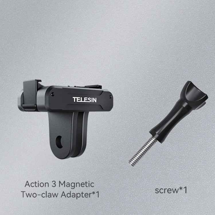 For DJI OSMO Action 3 TELESIN Magnetic Two Claw Adapter Action Camera Accessories