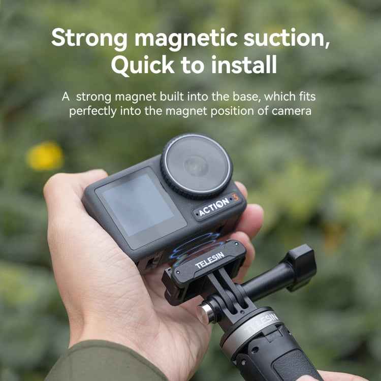 For DJI OSMO Action 3 TELESIN Magnetic Two Claw Adapter Action Camera Accessories
