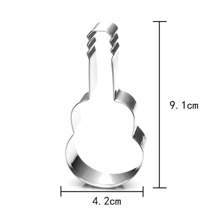 5pcs Guitar Shape Baking Biscuit Mold Stainless Steel Fondant Mousse Circle