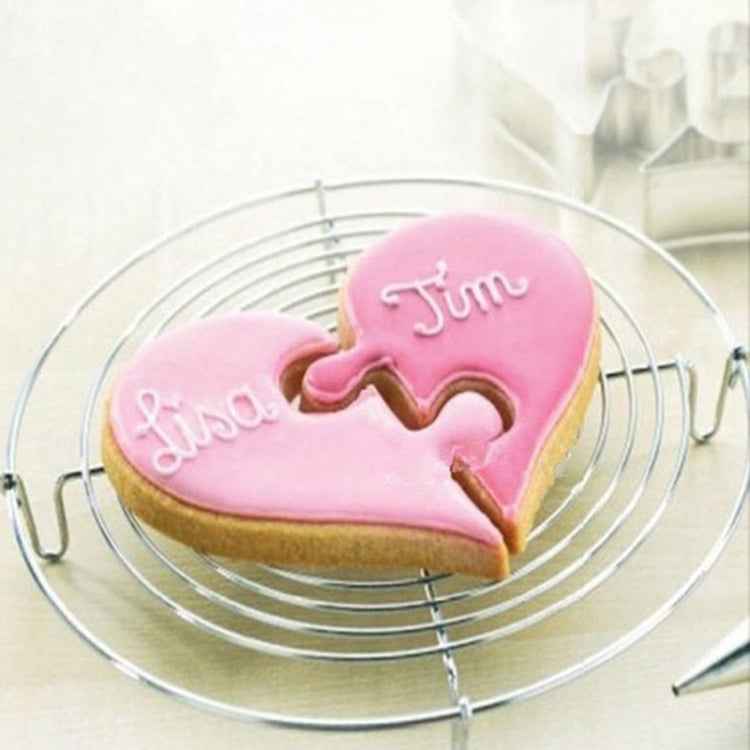 Left Heart+Right Heart Love Puzzle Biscuit Mold