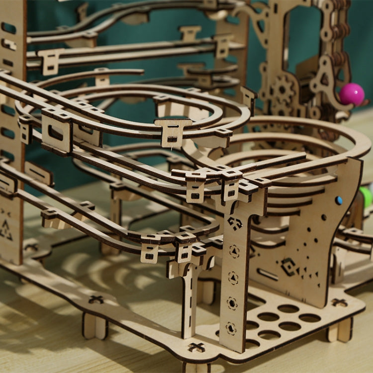 LG825 Mechanical Track Ball 3D Wooden Puzzle Toy DIY Handmade Ornaments, Mechanical Track Ball