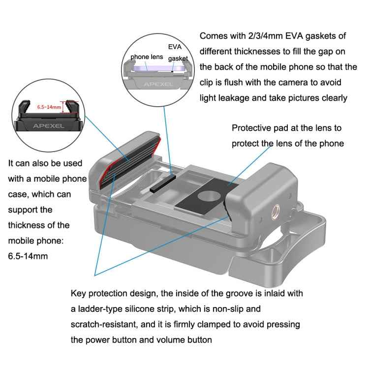 APEXEL APL-F002 Dual Monocular Bird Watching Camera Universal Eyepiece Connector Phone Accessories