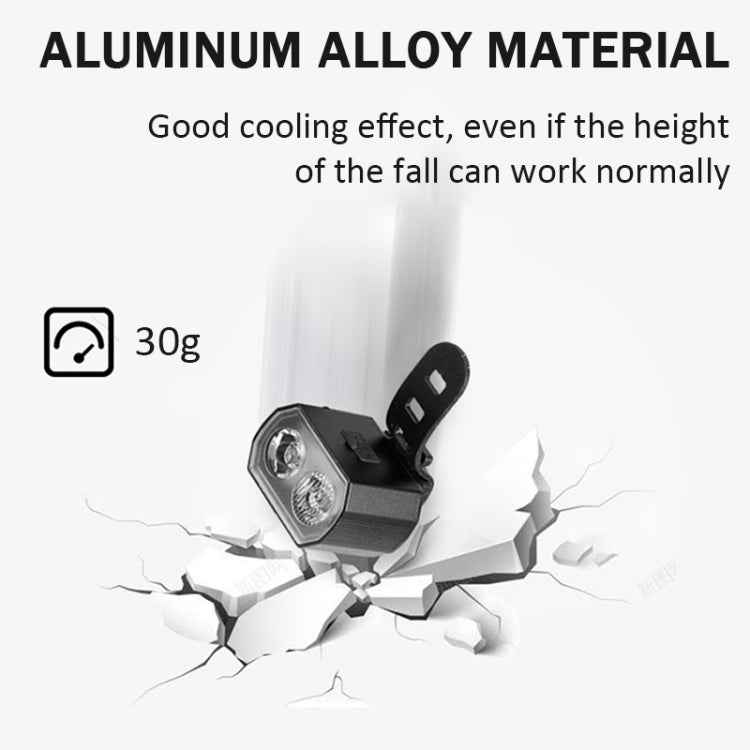 Bicycle Headlight Double T6 Lamp Beads + 16 LED Tail Light Set Rechargeable Helmet Warning Light