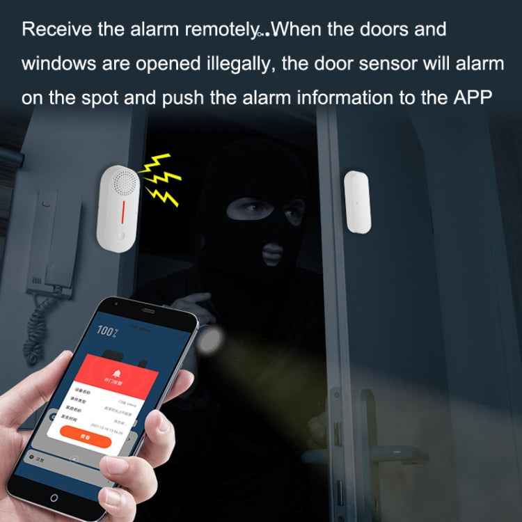 Tuya WiFi Sound And Light Door Magnetic Doors Windows Alarm Scene Linkage APP Reminder
