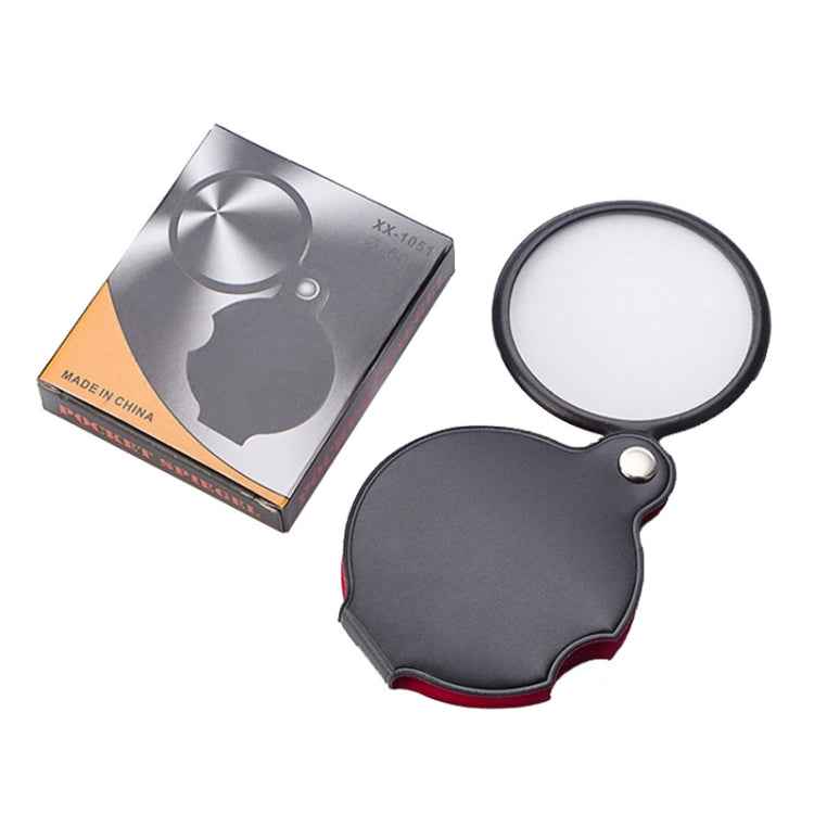 5pcs 50mm 8X Mini Leather Folding Magnifier