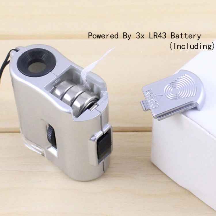 60X Portable Microscope With LED Lamp Jewelry Identification Magnifier With Leather Case Latch Rope