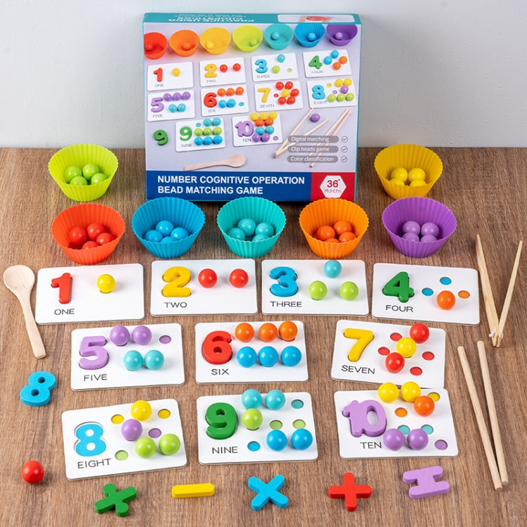 Children Number and Color Matching Clip Beads Enlightenment Teaching Aids Puzzle Early Education Toys, Clip Beads