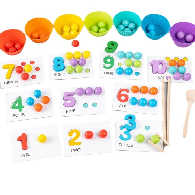 Children Number and Color Matching Clip Beads Enlightenment Teaching Aids Puzzle Early Education Toys, Clip Beads