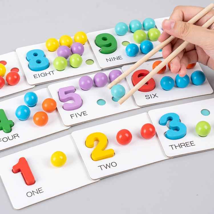 Children Number and Color Matching Clip Beads Enlightenment Teaching Aids Puzzle Early Education Toys