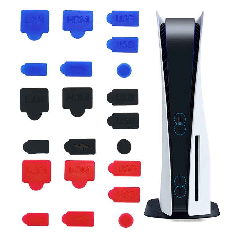 For PS5 2sets 7pcs/Set Dust Plug Silicone Dust Protector Anti-Dust Cover