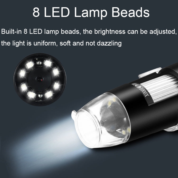 A8 50X-1000X USB Hose Stand Digital Microscope LED Light Handheld Portable Microscope