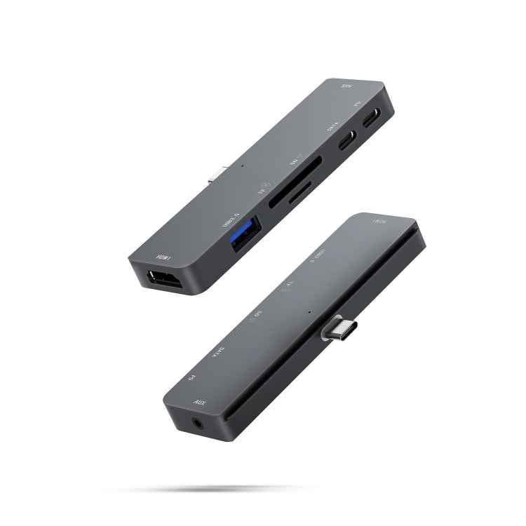For IPad Pro 7-In-1 HDMI 4K + 3.5mm Audio + SD/TF+ 1 USB 3.0 + USB-C/Type-C + PD USB-C Docking Station