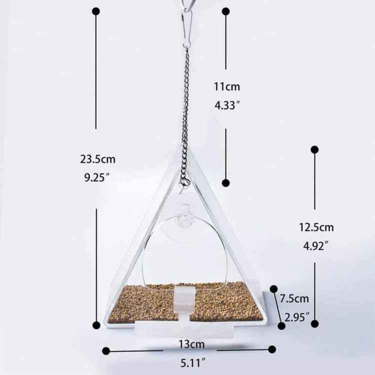 Acrylic Bird Cage Transparent Pet Box Triangle Bird Feeder