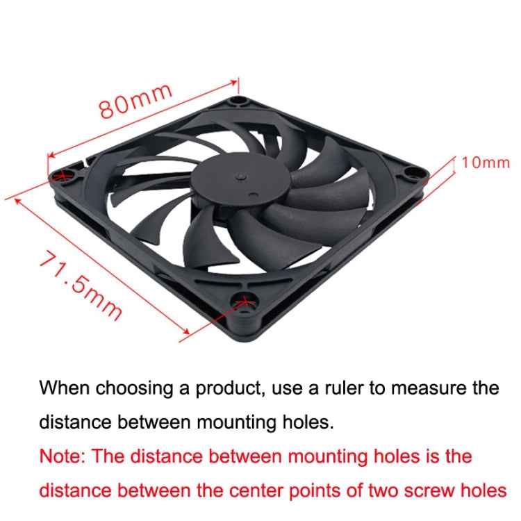 FANNER Ice Soul F8010 Ultra Thin Chassis Fan 4pin PWM Intelligent Speed Adjustment Quiet Cooling Heat Dissipation